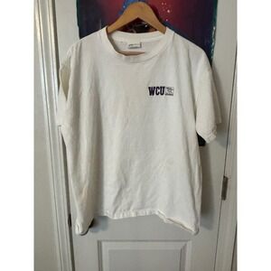Vintage WCU Catamounts Shirt The Cotton Exchange White Graphic Tee Large USA